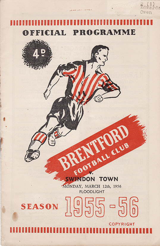 <b>Monday, March 12, 1956</b><br />vs. Brentford (Away)